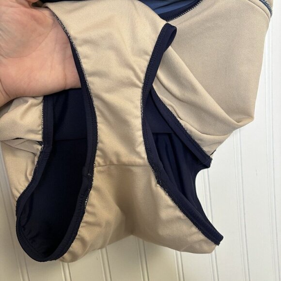 Kona Sol Two-Tone Blue Color Block 1-piece Womens XL Criss Cross Back Swimsuit - Picture 8 of 9